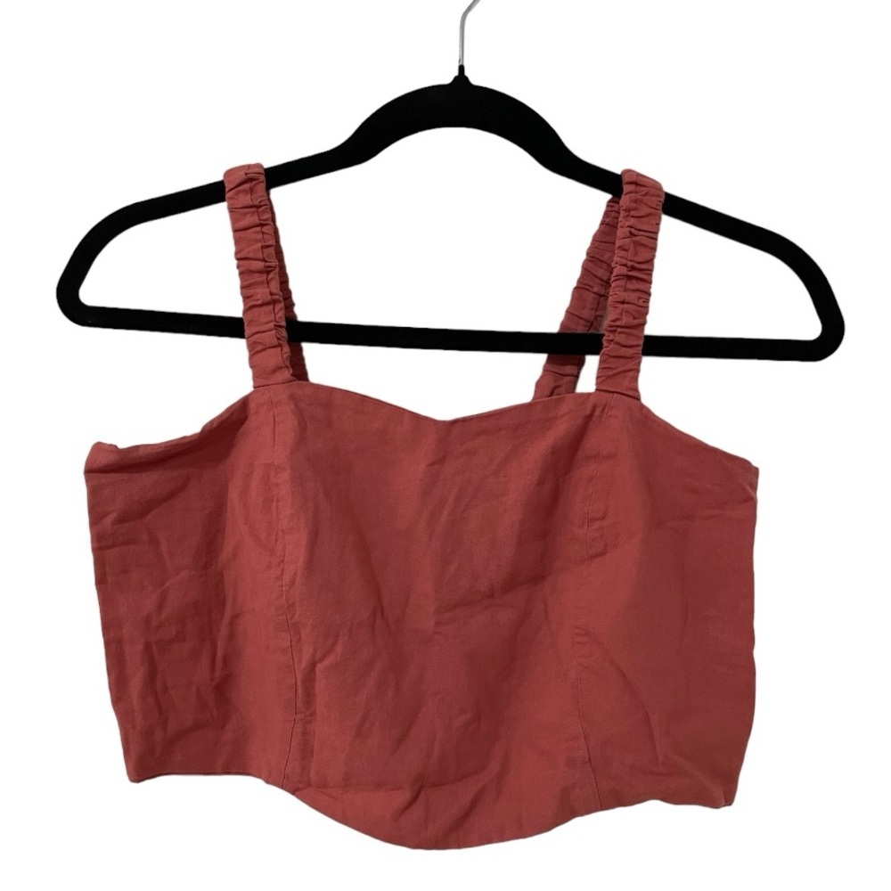 Rust red strap crop top, Size M - Summer crop tank dark - Stylish - Chic
